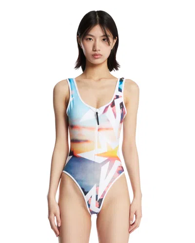 Perfect Moment Multicolor Zip One-piece Swimsuit