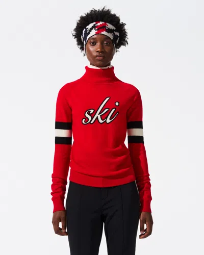 Perfect Moment Neve Merino Wool Sweater Xl In Red
