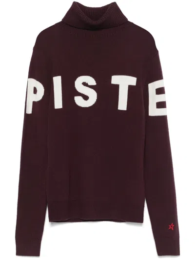Perfect Moment Piste Merino Wool Sweater Xl In Burgundy