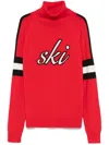 Perfect Moment Neve Wool Turtleneck Sweater In Red