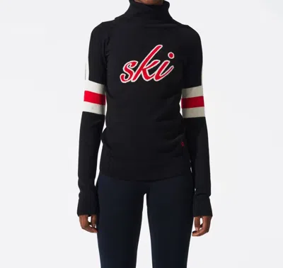Perfect Moment Womens Neve Turtleneck Merino-wool Ski Jumper Black Xs