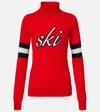 Perfect Moment Neve Wool Turtleneck Sweater In Red