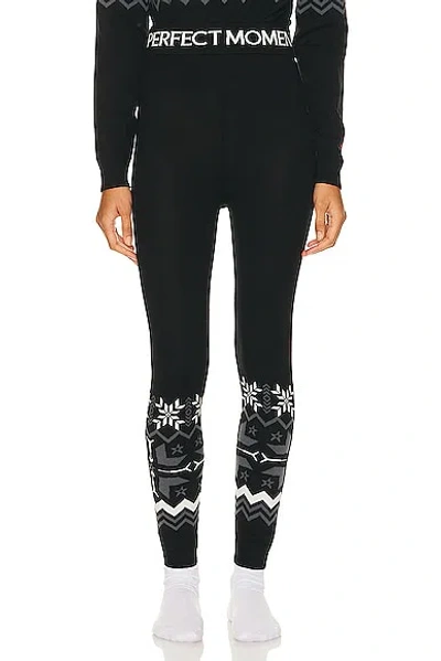 Perfect Moment Nordic Merino Wool Legging In Black