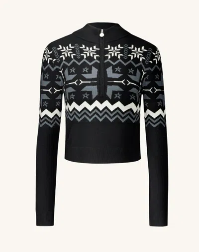 Perfect Moment Nordic Merino Wool Half-zip S In Black