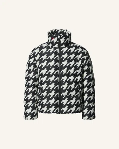 Perfect Moment Nuuk Down Puffer Jacket Y10 In Black-white-houndstooth-print
