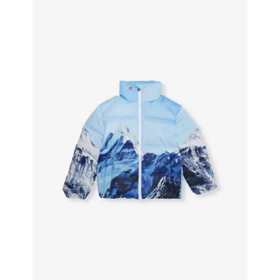 Perfect Moment Kids' Nuuk Landscape-print Puffer Down Jacket 6-14 Y In Landscape Print