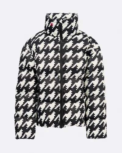 Perfect Moment Nuuk Puffer Down Jacket Y12 In Black-white-houndstooth-print