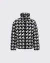 Perfect Moment Houndstooth Down Nuuk Puffer Jacket Y8 In Black-white-houndstooth-print