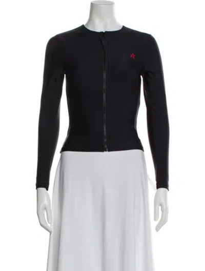 Pre-owned Perfect Moment Nylon Crew Neck Top In Black