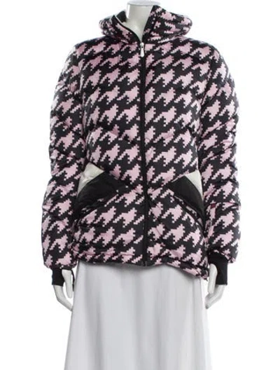 Pre-owned Perfect Moment Nylon Houndstooth Print Down Jacket In Multicolor