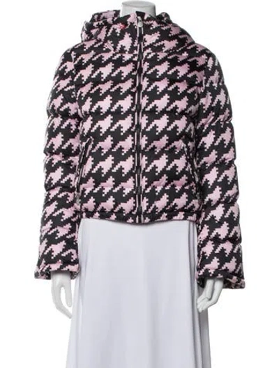 Pre-owned Perfect Moment Nylon Houndstooth Print Down Jacket In Multicolor