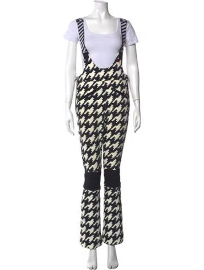 Pre-owned Perfect Moment Nylon Houndstooth Print Ski Suit In White