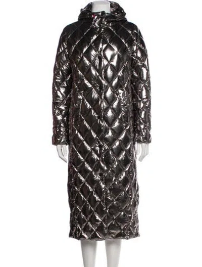 Pre-owned Perfect Moment Nylon Printed Down Jacket In Silver