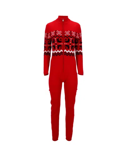 Perfect Moment One-piece Ski Jumpsuit In Red Wool
