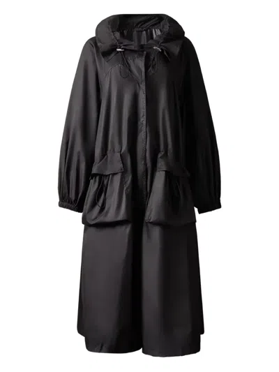 Perfect Moment Parachute Hooded Coat In Black