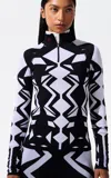 Perfect Moment Perfect Jacquard Base Layer In Black,white