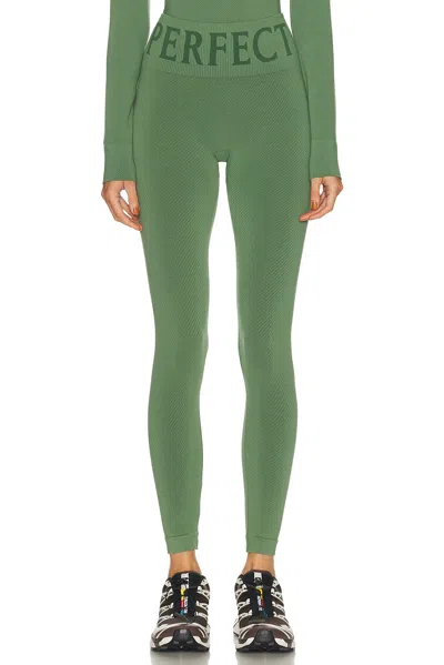 Perfect Moment Ribbed Thermal Modal-blend Leggings In Green