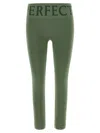 Perfect Moment Thermal Comfort Leggings Ribbed Design In Green
