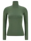 Perfect Moment Thermal Long Sleeve Turtleneck Top In Green