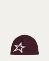 Perfect Moment Star-print Beanie In Burgundysnow White Star