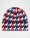 Perfect Moment Pillow Beanie In Houndstooth