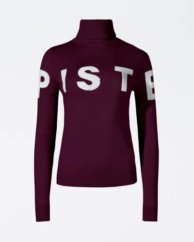 Perfect Moment Piste Merino Wool Sweater Xl In Burgundy