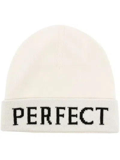 Perfect Moment Logo-intarsia Merino Wool Beanie In White