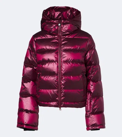 Perfect Moment Polar Flare Cropped Down Ski Jacket In Pink