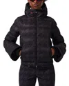 Perfect Moment Polar Flare Down Jacket In Houndstooth Black/black
