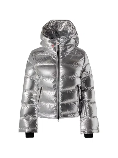 Perfect Moment Polar Flare Down Jacket In Silver