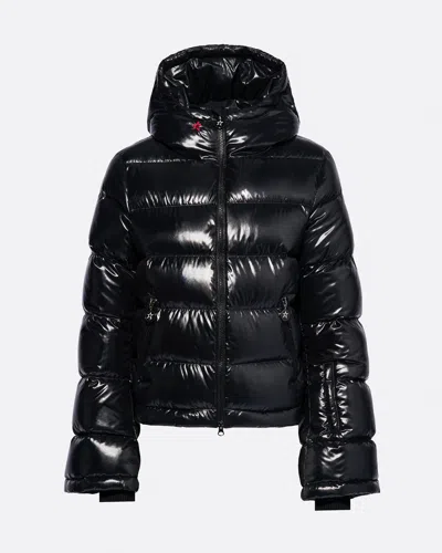 PERFECT MOMENT WOMEN'S POLAR FLARE DOWN JACKET, SKI JACKETS, BLACK HI-SHINE, XS