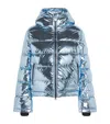 Perfect Moment Polar Flare Down Puffer Jacket In Blue