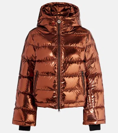 Perfect Moment Polar Flare Down Ski Jacket In Brown
