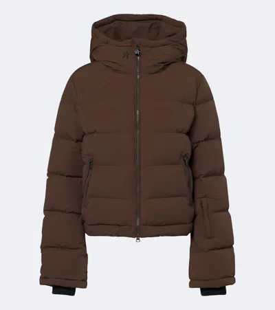 Perfect Moment Polar Flare Down Ski Jacket In Brown