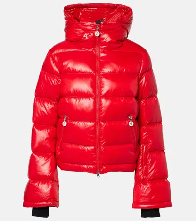 Perfect Moment Polar Flare Down Ski Jacket In Red