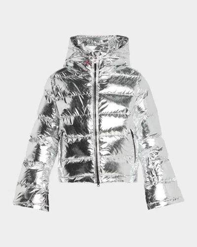 Perfect Moment Polar Flare Down Ski Jacket In Silver