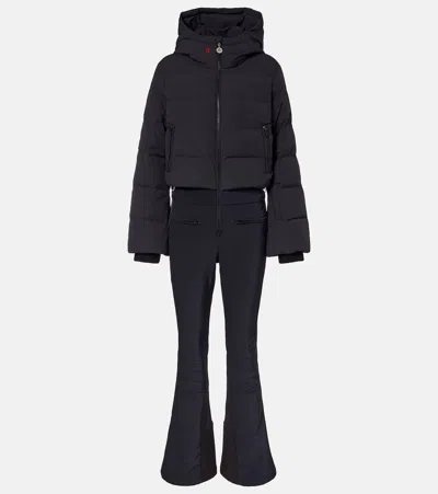 Perfect Moment Polar Flare Down Ski Suit In Black