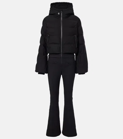 Perfect Moment Polar Flare Down Ski Suit In Black