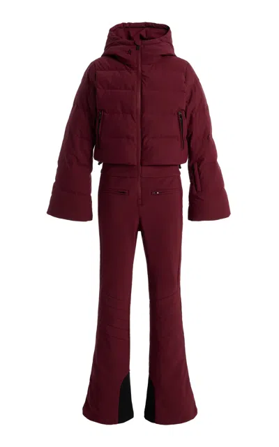 Perfect Moment Polar Flare Down Ski Suit Ii In Burgundy