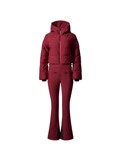 Perfect Moment Polar Flare Down Ski Suit In Red