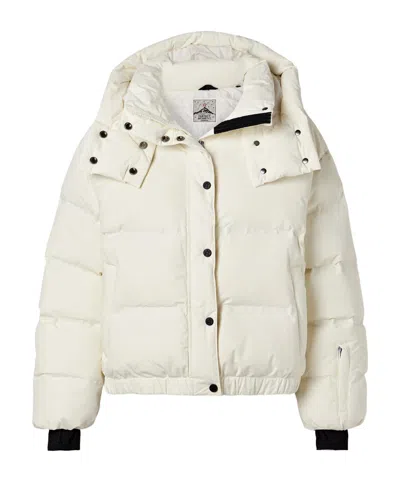 Perfect Moment Polar Flare Hooded Down Ski Jacket In White