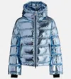 Perfect Moment Polar Flare Metallic Quilted Down Ski Jacket In Blue