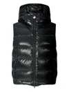 Perfect Moment Hooded Sleeveless Quilted Vest Pockets In Black