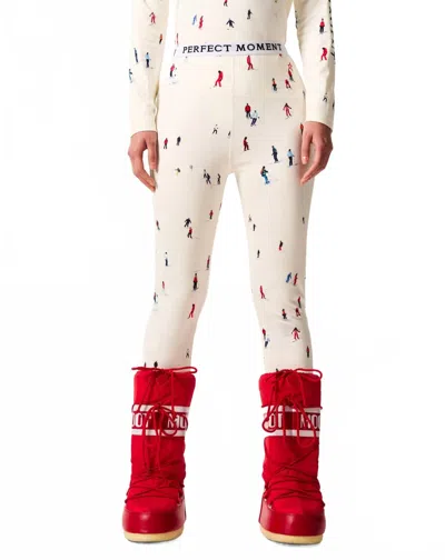Perfect Moment Printed Base Layer Leggings In Dede Ski Print In Pink