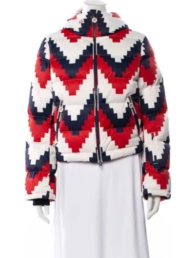 Pre-owned Perfect Moment Printed Bomber Jacket In Red