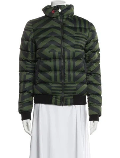 Pre-owned Perfect Moment Printed Down Jacket In Green