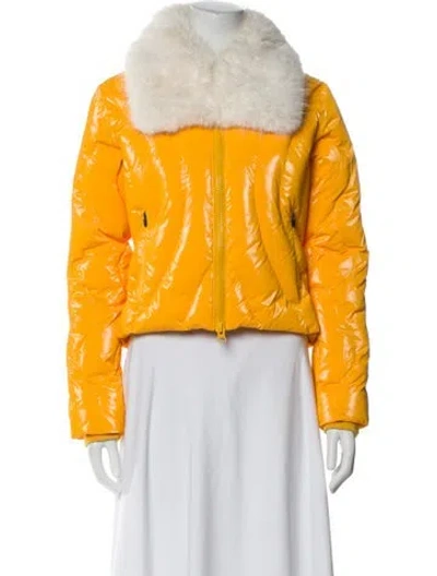 Pre-owned Perfect Moment Printed Faux Fur Jacket In Multi