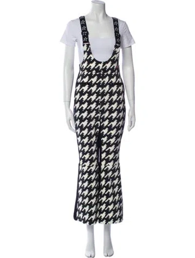 Pre-owned Perfect Moment Printed Scoop Neck Jumpsuit In Black