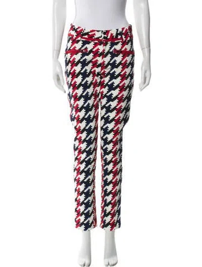 Pre-owned Perfect Moment Printed Straight Leg Pants In White