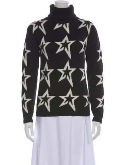 Pre-owned Perfect Moment Printed Turtleneck Sweater In Black